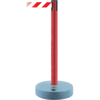 Outdoor TensaBarrier&reg; Barrier Post, Plastic, 37" H, White/Red Tape, 13' Tape Length PB Rental Co. Ltd.