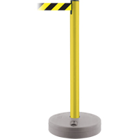 Outdoor TensaBarrier&reg; Barrier Post, Plastic, 37" H, Black/Yellow Tape, 13' Tape Length PB Rental Co. Ltd.