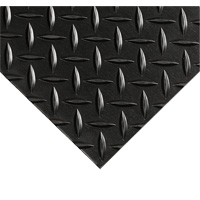 Tapis Diamond-Plate pour tableau de contr&ocirc;le no 701, 2' la x 10' lo, 1/4" &eacute;paisseur, Noir, PVC PB Rental Co. Ltd.