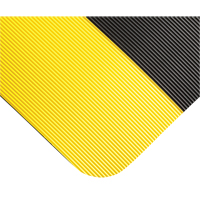 Tapis tr&egrave;s robuste pour panneau de contr&ocirc;le No 720, Ondul&eacute;, 3' x 10' x 5/8", Noir/Jaune, PVC PB Rental Co. Ltd.