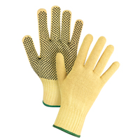 Gants tricot&eacute;s sans couture &agrave; pois, Taille Moyen/8, Calibre 7, Rev&ecirc;tement PVC, Enveloppe en Kevlar, ASTM ANSI niveau A2/EN 388 niveau 3 PB Rental Co. Ltd.