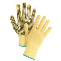 Gants tricot&eacute;s sans couture &agrave; pois, Taille T-Grand/10, Calibre 7, Rev&ecirc;tement PVC, Enveloppe en Kevlar, ASTM ANSI niveau A2/EN 388 niveau 3 PB Rental Co. Ltd.