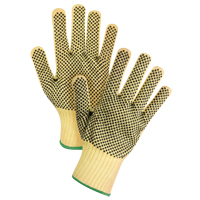 Gants tricot&eacute;s deux c&ocirc;t&eacute;s, sans couture, &agrave; pois, Taille Moyen/8, Calibre 7, Rev&ecirc;tement PVC, Enveloppe en Kevlar, ASTM ANSI niveau A2/EN 388 niveau 3 PB Rental Co. Ltd.