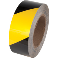 Ruban de marquage pour plancher Tuff Mark, 2" x 100', Polyester, Noir et jaune PB Rental Co. Ltd.