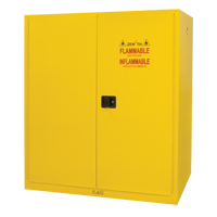 Vertical Drum Storage Cabinet, 110 US gal. Cap., 2 Drums, Yellow PB Rental Co. Ltd.