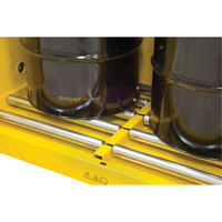 Vertical Drum Storage Cabinet, 110 US gal. Cap., 2 Drums, Yellow PB Rental Co. Ltd.