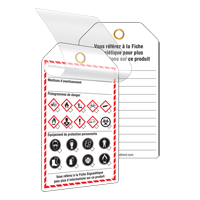 &eacute;tiquettes auto-plastifiantes pour le milieu de travail, Papier cartonn&eacute;, 3-3/8" la x 5-3/4" h, Français PB Rental Co. Ltd.