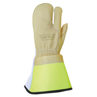 Gants &agrave; 3 doigts pour monteur de ligne, Moyen, Paume en Cuir fleur de vache PB Rental Co. Ltd.