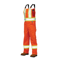 Salopettes de s&eacute;curit&eacute; non doubl&eacute;e, Poly-coton, Grand, Orange haute visibilit&eacute; PB Rental Co. Ltd.