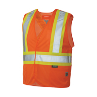 Veste de s&eacute;curit&eacute; d&eacute;tachable en cinq points, Orange haute visibilit&eacute;, Grand/T-Grand, Polyester PB Rental Co. Ltd.