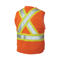 Veste de s&eacute;curit&eacute; d&eacute;tachable en cinq points, Orange haute visibilit&eacute;, Grand/T-Grand, Polyester PB Rental Co. Ltd.