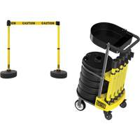 PLUS Barrier Post Cart Kit with Tray, 75' L, Metal, Yellow PB Rental Co. Ltd.