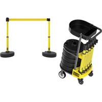 Chariot de transport avec plateau pour barri&egrave;re PLUS, 75' lo, M&eacute;tal, Jaune PB Rental Co. Ltd.