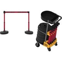 Chariot de transport avec plateau pour barri&egrave;re PLUS, 75' lo, M&eacute;tal, Rouge PB Rental Co. Ltd.