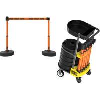 Chariot de transport avec plateau pour barri&egrave;re PLUS, 75' lo, M&eacute;tal, Orange PB Rental Co. Ltd.