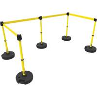 Ensemble de cinq montants pour barri&egrave;re PLUS, Plastique, 42" h, Ruban Jaune, Longueur du ruban 15' PB Rental Co. Ltd.