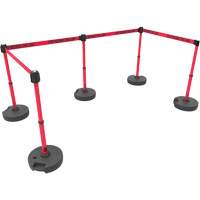 Ensemble de cinq montants pour barri&egrave;re PLUS, Plastique, 42" h, Ruban Rouge, Longueur du ruban 15' PB Rental Co. Ltd.