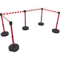 Ensemble de cinq montants pour barri&egrave;re PLUS, Plastique, 42" h, Ruban Rouge, Longueur du ruban 15' PB Rental Co. Ltd.