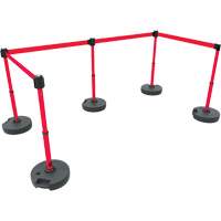 Ensemble de cinq montants pour barri&egrave;re PLUS, Plastique, 42" h, Ruban Rouge, Longueur du ruban 15' PB Rental Co. Ltd.