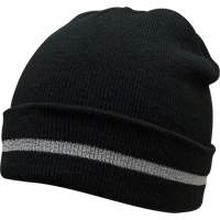 Knit Hat with Silver Reflective Stripe, One Size, Black PB Rental Co. Ltd.