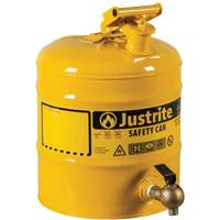 Bidon de s&eacute;curit&eacute; pour tablette, Type I, Acier, 5 gal. US, Jaune, Homologu&eacute; FM PB Rental Co. Ltd.