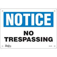 "No Trespassing" Sign, 7" x 10", Plastic, English PB Rental Co. Ltd.