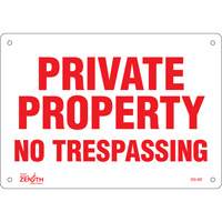 Enseigne Private Property, 7" x 10", Plastique, Anglais PB Rental Co. Ltd.