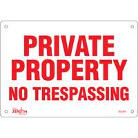 Enseigne Private Property, 7" x 10", Aluminium, Anglais PB Rental Co. Ltd.