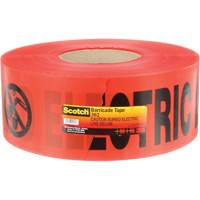 Ruban pour barri&egrave;res pour services publics souterrains Scotch, Anglais, 3" la x 1000' lo, 4 mils, Noir/rouge PB Rental Co. Ltd.