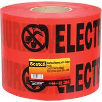 Scotch&reg; Buried Barricade Tape, English, 6" W x 1000' L, 4 mils, Black on Red PB Rental Co. Ltd.