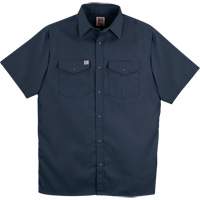 Chemise de travail &agrave; manches courtes en tissu crois&eacute; avec boutons-pression, Hommes, Petit, Bleu marine PB Rental Co. Ltd.