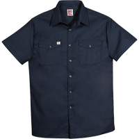 Chemise de travail &agrave; manches courtes en tissu crois&eacute;, Hommes, 4T-Grand, Bleu marine PB Rental Co. Ltd.