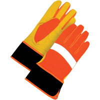 High Visibility Gloves, Size Large, Grain Leather Palm PB Rental Co. Ltd.