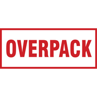 &eacute;tiquette de manutention Overpack, 6" lo x 2-1/2" la, Rouge/blanc PB Rental Co. Ltd.
