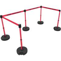Ensemble de montants pour barri&egrave;re Plus, Plastique, 42" h, Ruban Rouge, Longueur du ruban 15' PB Rental Co. Ltd.