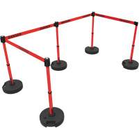 Ensemble de montants pour barri&egrave;re Plus, Plastique, 42" h, Ruban Rouge, Longueur du ruban 15' PB Rental Co. Ltd.