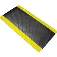 Anti-Fatigue Matting, Diamond, 1-2/3' x 3-1/4' x 3/4", Black/Yellow, Polyurethane PB Rental Co. Ltd.
