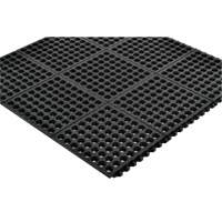 Cushion-Ease&reg; 550 Interlocking Anti-Fatigue Mat, Slotted, 3' x 3' x 3/4", Black, Rubber PB Rental Co. Ltd.