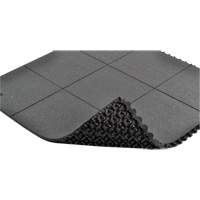 Cushion-Ease&reg; Interlocking Anti-Fatigue Mat, Pebbled, 3' x 3' x 3/4", Black, Natural Rubber PB Rental Co. Ltd.