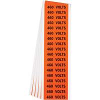 "460 Volts" Conduit & Voltage Labels, 1/2" x 2-1/4", Cloth/Vinyl, English PB Rental Co. Ltd.
