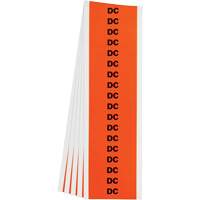 "DC" Conduit & Voltage Labels, 1/2" x 2-1/4", Cloth/Vinyl, English PB Rental Co. Ltd.