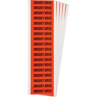 "Emergency Service" Conduit & Voltage Labels, 1/2" x 2-1/4", Cloth/Vinyl, English PB Rental Co. Ltd.