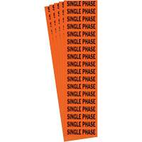 "Single Phase" Conduit & Voltage Labels, 1/2" x 2-1/4", Cloth/Vinyl, English PB Rental Co. Ltd.