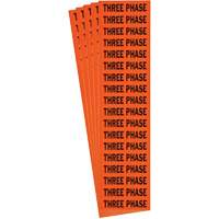 "Three Phase" Conduit & Voltage Labels, 1/2" x 2-1/4", Cloth/Vinyl, English PB Rental Co. Ltd.