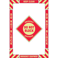 Trousse de marquage du sol ?Emergency Equipment? (&eacute;quipement durgence), Adh&eacute;sif, Anglais avec pictogramme PB Rental Co. Ltd.