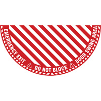 Signalisation au sol ?Emergency Exit? (sortie de secours) pour porte battante en demi-cercle, Adh&eacute;sif, Anglais avec pictogramme PB Rental Co. Ltd.