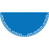 Signalisation au sol ?Caution? (attention) pour porte battante en demi-cercle, Adh&eacute;sif, Anglais avec pictogramme PB Rental Co. Ltd.