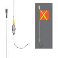 Safety Whip&reg; All-Weather Super-Duty Warning Whips with Constant LED Light, Spring Mount, 3' High, Orange with Reflective PB Rental Co. Ltd.