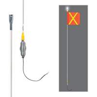 Safety Whip&reg; All-Weather Super-Duty Warning Whips with Constant LED Light, Spring Mount, 5' High, Orange with Reflective PB Rental Co. Ltd.