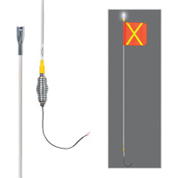 Safety Whip&reg; All-Weather Super-Duty Warning Whips with Constant LED Light, Spring Mount, 10' High, Orange with Reflective PB Rental Co. Ltd.